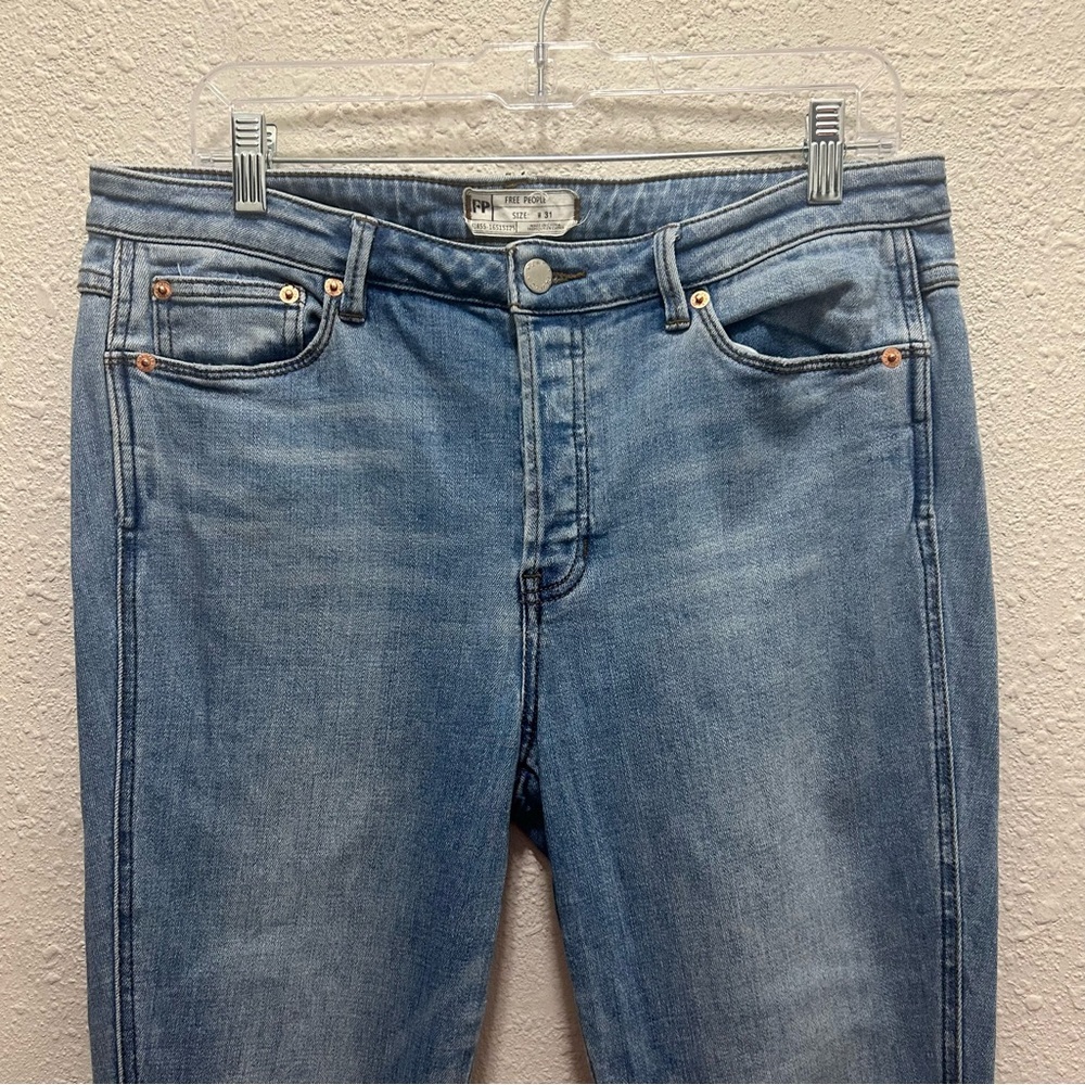 Free People Button Fly Denim Skinny Jeans Size 31 - Picture 2 of 5